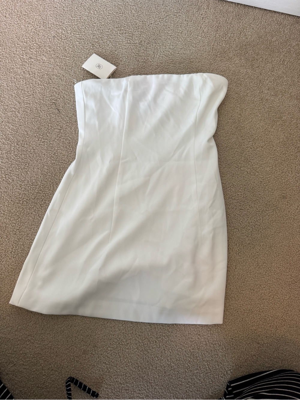 Strapless White Mini Dress - Classic Women's Evening Dress